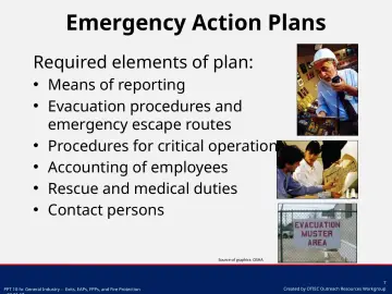 Exit Routes, Emergency Action Plans, Fire Prevention Plans, and Fire ...